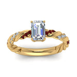 Load image into Gallery viewer, emerald-cut-ruby-twisted-vine-engagement-ring-in-yellow-gold-FD9127EMRGRUDRANGLE5-NL-YG