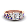 Load image into Gallery viewer, emerald-cut-sapphire-channel-band-celtic-bridal-set-in-rose-gold-fdens2255emgsablsleep-nl-rg-ws2