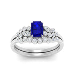 Load image into Gallery viewer, emerald-cut-sapphire-cluster-wedding-set-in-white-gold-FDENS3110EMGSABL-NL-WG.jpg