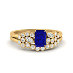 Load image into Gallery viewer, emerald-cut-sapphire-cluster-wedding-set-in-yellow-gold-FDENS3110EMGSABL-NL-YG.jpg