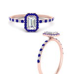 Load image into Gallery viewer, emerald-cut-sapphire-halo-petite-engagement-ring-in-rose-gold-FD8523EMRGSABLANGLE3-NL-RG