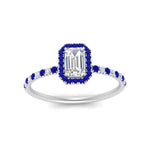 Load image into Gallery viewer, emerald-cut-sapphire-halo-petite-engagement-ring-in-white-gold-FD8523EMRGSABLANGLE3-NL-WG