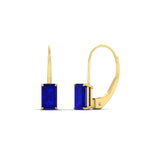 Load image into Gallery viewer, emerald-cut-sapphire-leverback-3-ct.-solitaire-earrings-in-yellow-gold-FDEAR-9225EMGSABL-3.00 CT-NL-YG