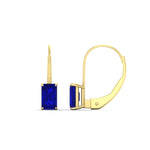 Load image into Gallery viewer, emerald-cut-sapphire-leverback-3-ct.-solitaire-earrings-in-yellow-gold-FDEAR-9225EMGSABL-3.00 CT-NL-YG