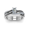 Load image into Gallery viewer, emerald-cut-simple-twisted-vine-bridal-ring-sets-with-black-diamond-in-950-Platinum-FD8233EMGBLACK-NL-WG