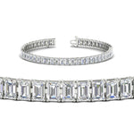 Load image into Gallery viewer, Emerald Cut Tennis Diamond Bracelet 10 Carat