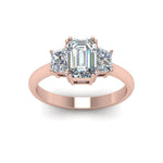 Load image into Gallery viewer, Emerald Cut 3 Stone Trapezoid Engagement Ring