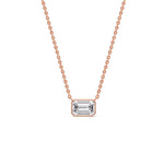 Load image into Gallery viewer, emerald-diamond-bezel-set-solitaire-pendant-in-rose-gold-fdpd10538emangle1-0-50ct-nl-rg