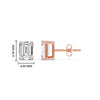 Load image into Gallery viewer, emerald-diamond-stud-for-women’s-one-carat-diamond-in-rose-gold-FD-EAR10411EMANGLE2-1.00CT-NL-RG-HW