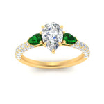 Load image into Gallery viewer, emerald-pear-accented-3-row-pear-shaped-engagement-ring-in-yellow-gold-FD9982PERGEMGRANGLE3-NL-YG