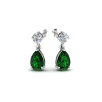 Load image into Gallery viewer, emerald-pear-drop-stud-diamond-earring-in-white-gold-FDEAR8386GEMGR-NL-WG-GS