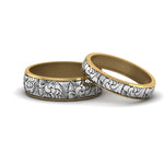 Load image into Gallery viewer, engraved-matching-rings-for-him-and-her-in-yellow-gold-FD8860B-NL-YG.jpg