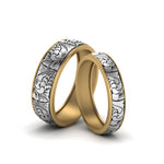 Load image into Gallery viewer, engraved-matching-rings-for-him-and-her-in-yellow-gold-FD8860B-NL-YG.jpg