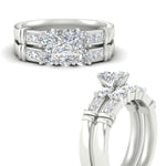 Load image into Gallery viewer, Lab Grown Princess Cut Channel Bar Wedding Ring Set