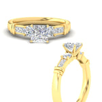 Load image into Gallery viewer, Princess Cut Channel Bar Set Diamond Engagement Ring