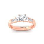 Load image into Gallery viewer, Princess Cut Channel Bar Set Diamond Engagement Ring