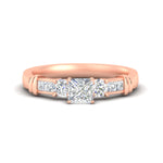 Load image into Gallery viewer, Princess Cut Channel Bar Set Diamond Engagement Ring