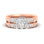 Load image into Gallery viewer, Channel Bar Diamond Wedding Ring Set
