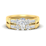 Load image into Gallery viewer, Channel Bar Diamond Wedding Ring Set