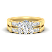 Channel Bar Diamond Wedding Ring Set