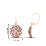 Load image into Gallery viewer, filigree-circle-drop-lever-back-diamond-earring-in-rose-gold-FD-EAR11279ANGLE1-NL-RG-HW