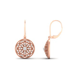 Load image into Gallery viewer, filigree-circle-drop-lever-back-diamond-earring-in-rose-gold-FD-EAR11279ANGLE1-NL-RG