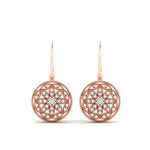 Load image into Gallery viewer, filigree-circle-drop-lever-back-diamond-earring-in-rose-gold-FD-EAR11279ANGLE2-NL-RG