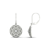 Load image into Gallery viewer, filigree-circle-drop-lever-back-diamond-earring-in-white-gold-FD-EAR11279ANGLE1-NL-WG