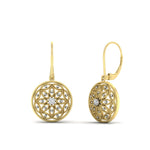 Load image into Gallery viewer, filigree-circle-drop-lever-back-diamond-earring-in-yellow-gold-FD-EAR11279-NL-YG
