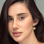 Load image into Gallery viewer, filigree-circle-drop-lever-back-earring-in-yellow-gold-fdear11279-fancy-2-yg