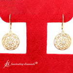 Load image into Gallery viewer, filigree-circle-drop-lever-back-earring-in-yellow-gold-fdear11279-fancy-3-yg