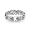 Load image into Gallery viewer, filigree-simple-gold-wedding-band-for-women-in-14K-white-gold-FD50063BANGLE5-NL-WG