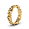 Load image into Gallery viewer, filigree-simple-gold-wedding-band-for-women-in-14K-yellow-gold-FD50063BANGLE2-NL-YG