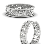 Load image into Gallery viewer, filigree-wedding-band-for-her-in-white-gold-fdw9301angle3-nl-wg