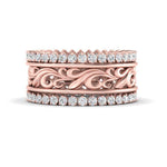 Load image into Gallery viewer, filigree-with-diamond-stacked-band-in-rose-gold-FD10147-NL-RG.jpg