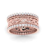 Load image into Gallery viewer, filigree-with-diamond-stacked-band-in-rose-gold-FD10147-NL-RG.jpg