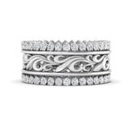 Load image into Gallery viewer, filigree-with-diamond-stacked-band-in-white-gold-FD10147-NL-WG.jpg