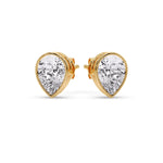 Load image into Gallery viewer, Half Carat Diamond Pear Drop Stud Bezel Earring