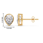 Load image into Gallery viewer, Half Carat Diamond Pear Drop Stud Bezel Earring