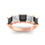 Load image into Gallery viewer, five-stone-black-diamond-ring-princess-cut-4-carat-in-rose-gold-fdwb8008prblackangle5-4.00ct-nl-rg