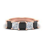 Load image into Gallery viewer, five-stone-black-diamond-ring-princess-cut-4-carat-in-rose-gold-fdwb8008prblacksleep-4.00ct-nl-rg