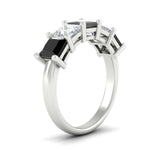 Load image into Gallery viewer, five-stone-black-diamond-ring-princess-cut-4-carat-in-white-gold-fdwb8008prblackangle2-4.00ct-nl-wg
