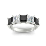 Load image into Gallery viewer, five-stone-black-diamond-ring-princess-cut-4-carat-in-white-gold-fdwb8008prblackangle5-4.00ct-nl-wg