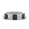 Load image into Gallery viewer, five-stone-black-diamond-ring-princess-cut-4-carat-in-white-gold-fdwb8008prblacksleep-4.00ct-nl-wg