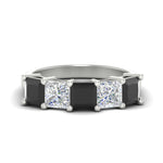 Load image into Gallery viewer, five-stone-black-diamond-ring-princess-cut-4-carat-in-white-gold-fdwb8008prblacksleep-4.00ct-nl-wg