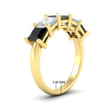 Load image into Gallery viewer, five-stone-black-diamond-ring-princess-cut-4-carat-in-yellow-gold-fdwb8008prblackangle2-4.00ct-nl-yg-hw