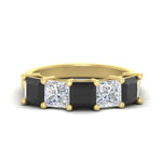 Load image into Gallery viewer, five-stone-black-diamond-ring-princess-cut-4-carat-in-yellow-gold-fdwb8008prblacksleep-4.00ct-nl-yg