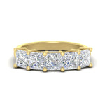 Load image into Gallery viewer, five-stone-diamond-ring-princess-cut-4-carat-in-yellow-gold-fdwb8008prsleep-4.00ct-nl-yg