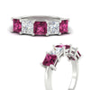 Load image into Gallery viewer, five-stone-pink-sapphire-ring-princess-cut-4-carat-in-white-gold-fdwb8008prgsadrpiangle3-4.00ct-nl-wg