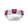 Load image into Gallery viewer, five-stone-pink-sapphire-ring-princess-cut-4-carat-in-white-gold-fdwb8008prgsadrpiangle5-4.00ct-nl-wg